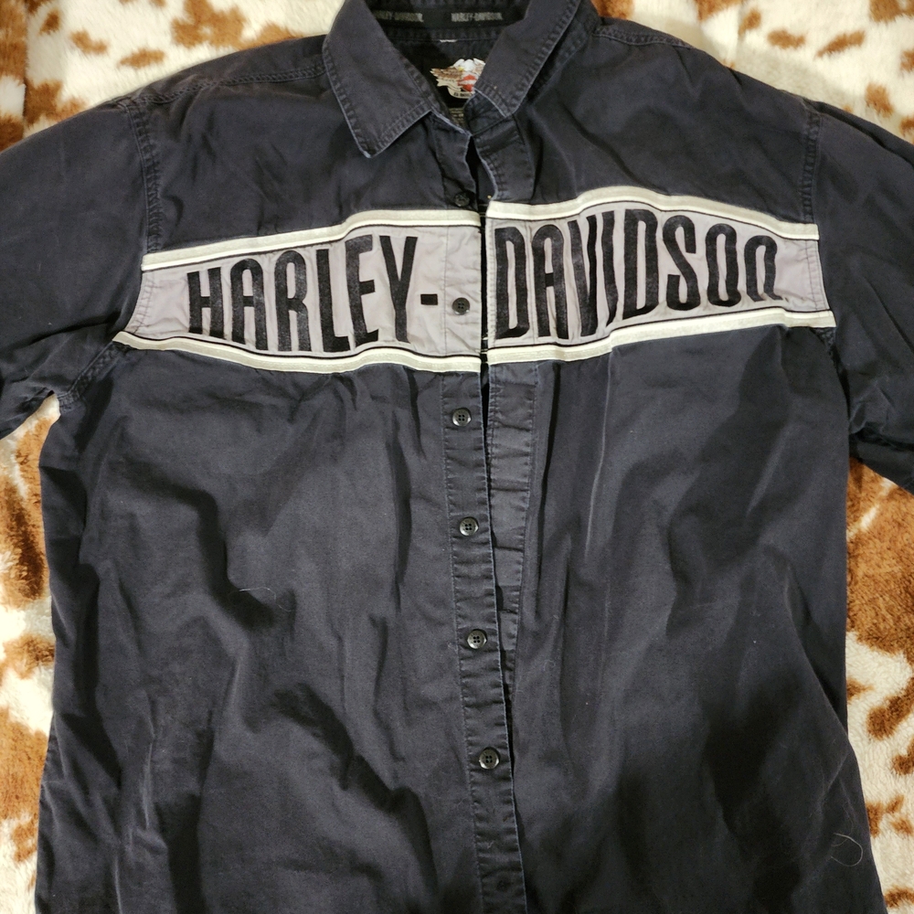 Harley-Davidson Black Casual Button Down Shirt
